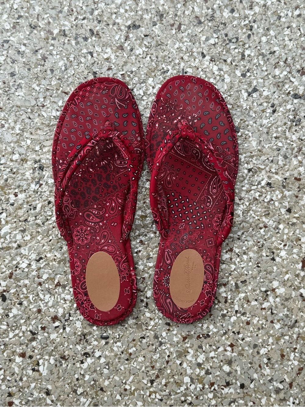 Universal Thread Red Bandana Print Flip Flop Sandals